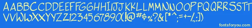 SideK Font – Yellow Fonts on Blue Background