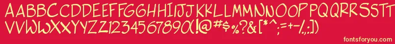 フォントSideK – 黄色の文字、赤い背景