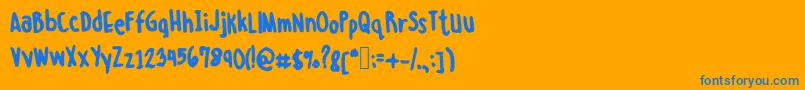 Misskatlaurente Font – Blue Fonts on Orange Background