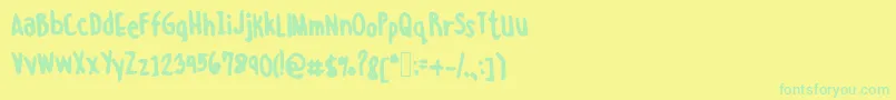 Misskatlaurente Font – Green Fonts on Yellow Background