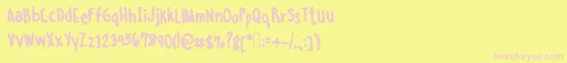 Misskatlaurente Font – Pink Fonts on Yellow Background