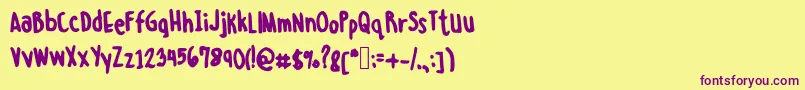 Misskatlaurente Font – Purple Fonts on Yellow Background