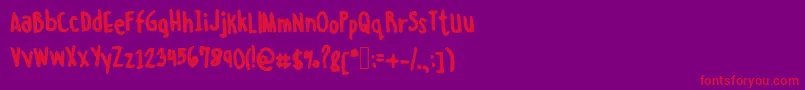 Misskatlaurente Font – Red Fonts on Purple Background