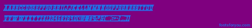 Westernrailital Font – Blue Fonts on Purple Background