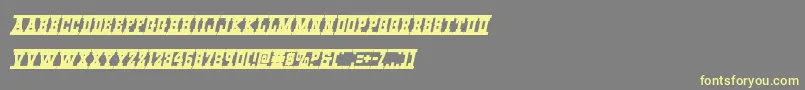 Weitere Informationen zur Westernrailital-Schriftart Westernrailital-Schriftart – Gelbe Schriften auf grauem Hintergrund