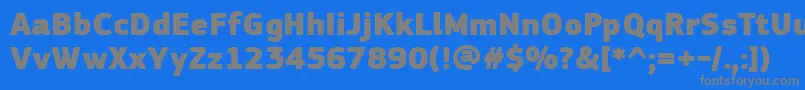PfsquaresansproExtrablack-fontti – harmaat kirjasimet sinisellä taustalla