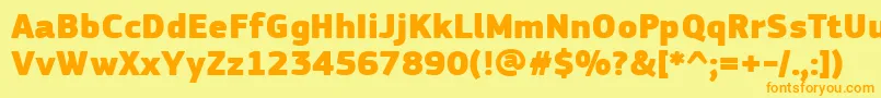 PfsquaresansproExtrablack Font – Orange Fonts on Yellow Background