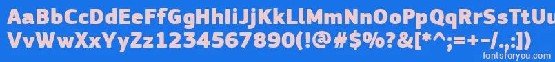 PfsquaresansproExtrablack Font – Pink Fonts on Blue Background