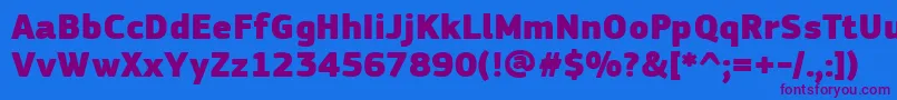 PfsquaresansproExtrablack Font – Purple Fonts on Blue Background
