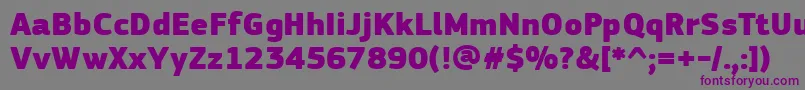 フォントPfsquaresansproExtrablack – 紫色のフォント、灰色の背景
