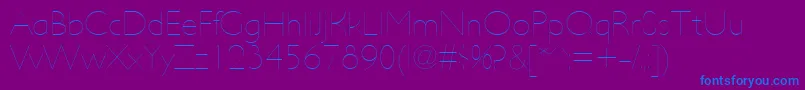 UltimapdaaHairline-Schriftart – Blaue Schriften auf violettem Hintergrund