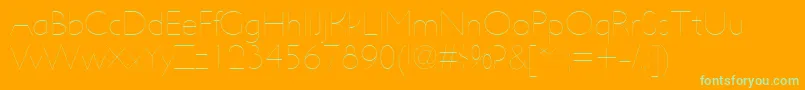 UltimapdaaHairline-Schriftart – Grüne Schriften auf orangefarbenem Hintergrund