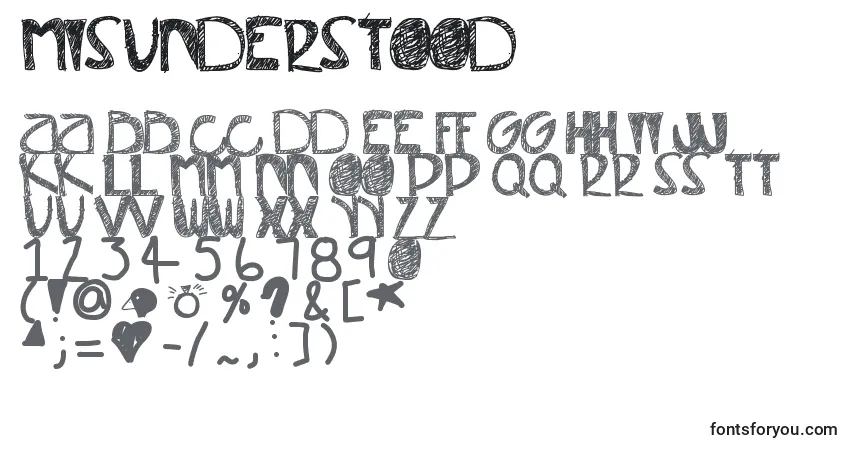 Misunderstood font – alphabet, numbers, special characters