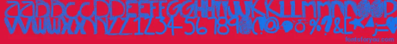 フォントMisunderstood – 赤い背景に青い文字