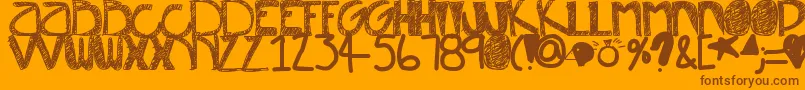Misunderstood Font – Brown Fonts on Orange Background