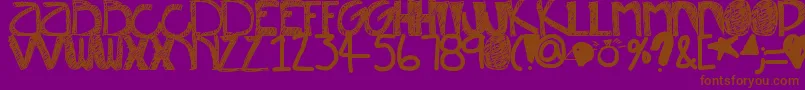 フォントMisunderstood – 紫色の背景に茶色のフォント