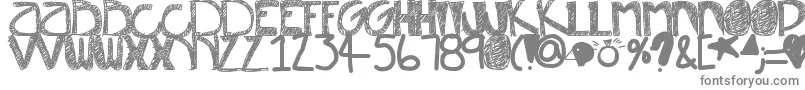 Misunderstood-fontti – harmaat kirjasimet valkoisella taustalla