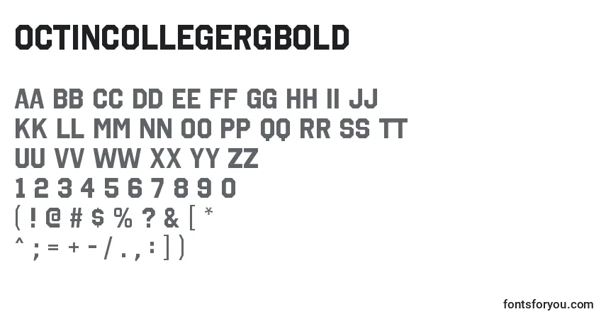 Шрифт OctincollegergBold – алфавит, цифры, специальные символы