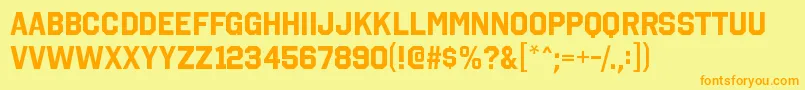 OctincollegergBold Font – Orange Fonts on Yellow Background