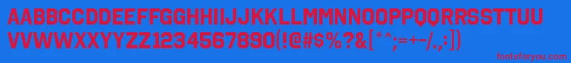 OctincollegergBold Font – Red Fonts on Blue Background