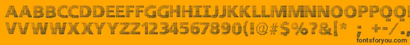 Blackwhitegridsb Font – Black Fonts on Orange Background