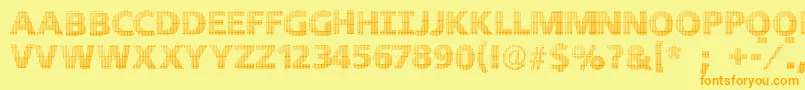 Blackwhitegridsb Font – Orange Fonts on Yellow Background