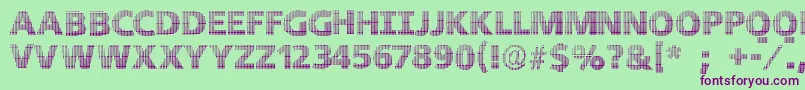 Blackwhitegridsb Font – Purple Fonts on Green Background