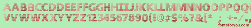 Blackwhitegridsb Font – Red Fonts on Green Background