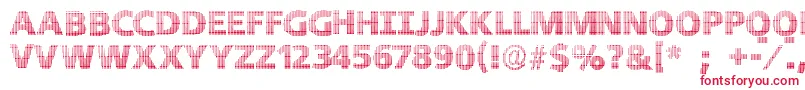 Blackwhitegridsb Font – Red Fonts on White Background