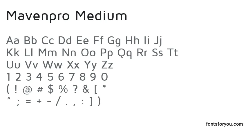 A fonte Mavenpro Medium – alfabeto, números, caracteres especiais