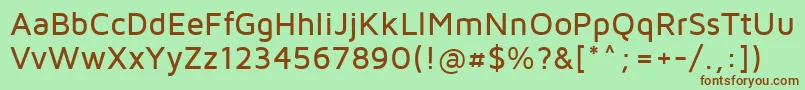 Шрифт Mavenpro Medium – коричневые шрифты на зелёном фоне