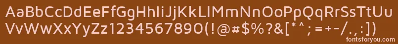 Mavenpro Medium-fontti – vaaleanpunaiset fontit ruskealla taustalla