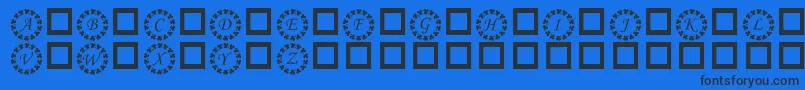 Kr Ring O Shams Font – Black Fonts on Blue Background