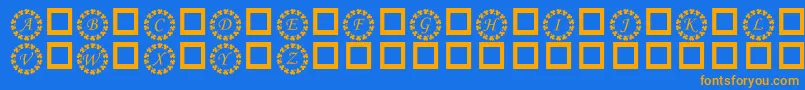 Шрифт Kr Ring O Shams – оранжевые шрифты на синем фоне
