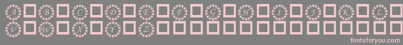 Kr Ring O Shams-Schriftart – Rosa Schriften auf grauem Hintergrund