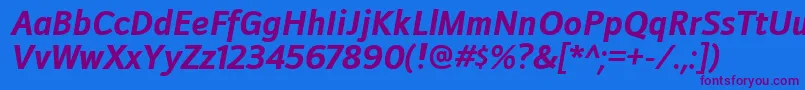 DoradanirgBolditalic Font – Purple Fonts on Blue Background