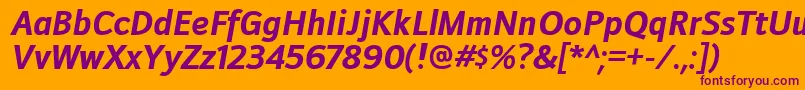 DoradanirgBolditalic Font – Purple Fonts on Orange Background