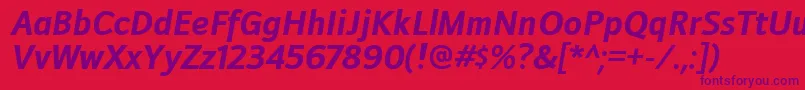 DoradanirgBolditalic Font – Purple Fonts on Red Background