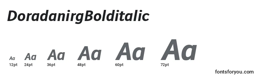 DoradanirgBolditalic Font Sizes