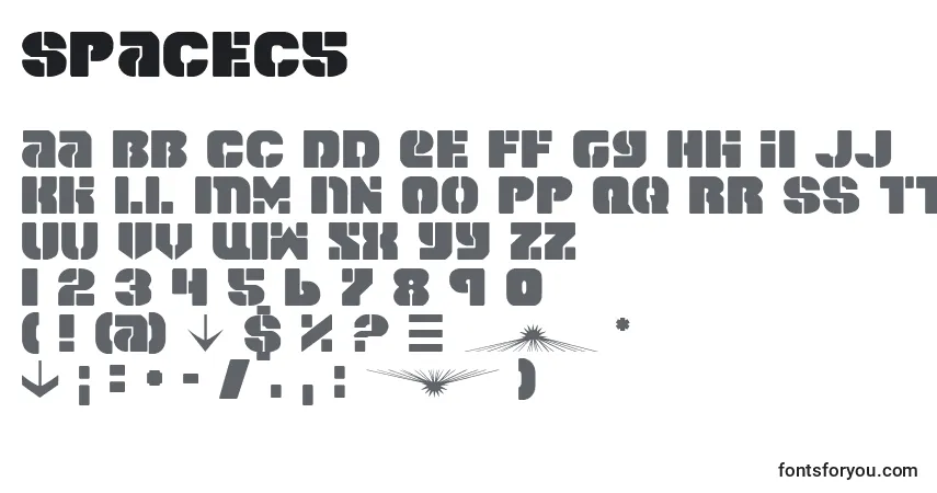 Spacec5-fontti – aakkoset, numerot, erikoismerkit