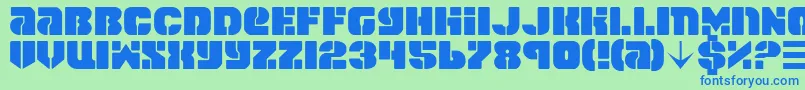 フォントSpacec5 – 青い文字は緑の背景です。