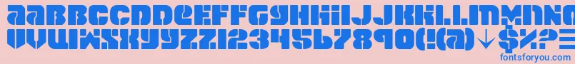 Spacec5 Font – Blue Fonts on Pink Background