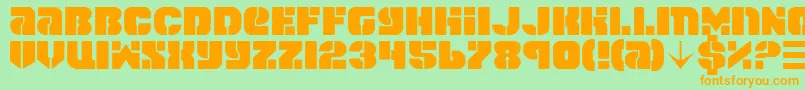 Spacec5 Font – Orange Fonts on Green Background