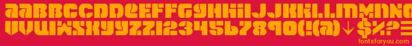 フォントSpacec5 – 赤い背景にオレンジの文字