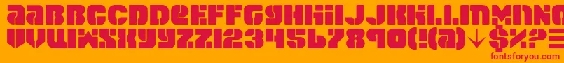 Spacec5 Font – Red Fonts on Orange Background