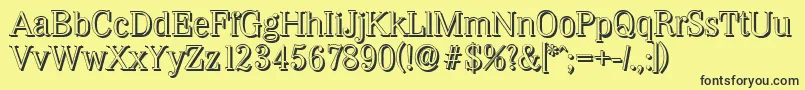 WichitashadowLightRegular Font – Black Fonts on Yellow Background