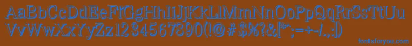 WichitashadowLightRegular-Schriftart – Blaue Schriften auf braunem Hintergrund