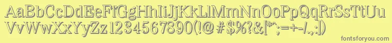 WichitashadowLightRegular Font – Gray Fonts on Yellow Background