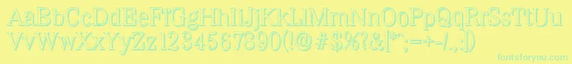 WichitashadowLightRegular Font – Green Fonts on Yellow Background