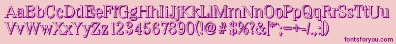 WichitashadowLightRegular Font – Purple Fonts on Pink Background